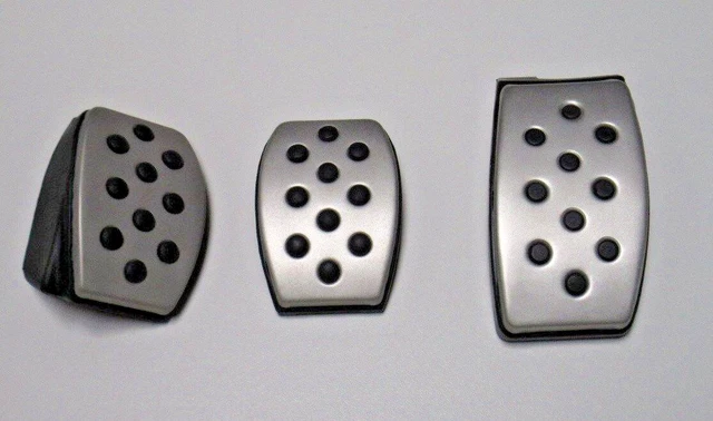 thumbnail image 2 of Edelstahl-Pedalkappen Set Für Smart Fortwo 451 Coupé – Automatik (Silber/Schwarz) 2 of 3