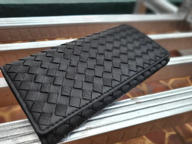 iKlim Handmade Premium Real Sheepskin Leather Foldover Long Wallet Made To Order