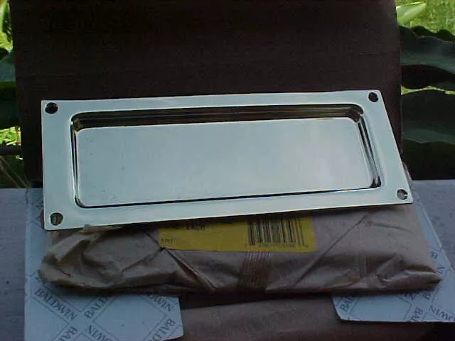 8 Baldwin 8571-003 Sliding Door Pulls Flush Design Brass Finish 6.5" x 2.5" NEW
