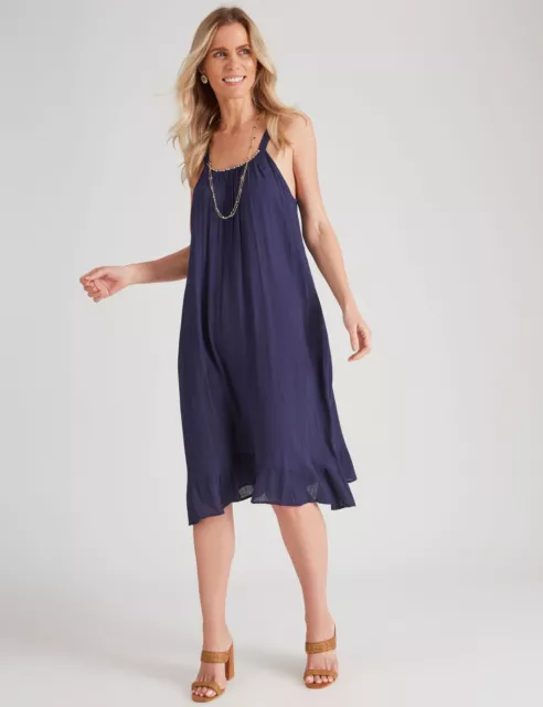 AU 20 - MILLERS - Womens Dress -  Knee Length Crinkle Strappy Dress