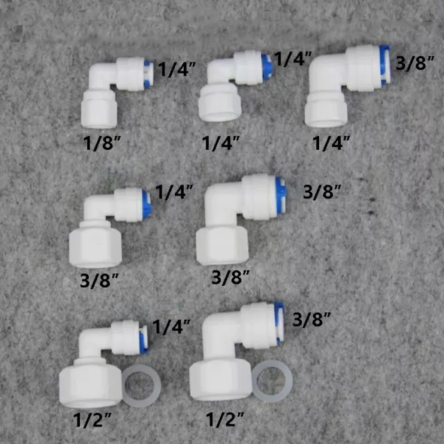 PE 90 Elbow Push in Fitting Female Thread Connector Water Dispenser Purifier