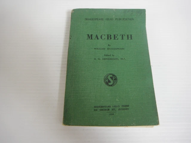 MACBETH VINTAGE NOVEL by William Shakespeare 1938 Love Romance