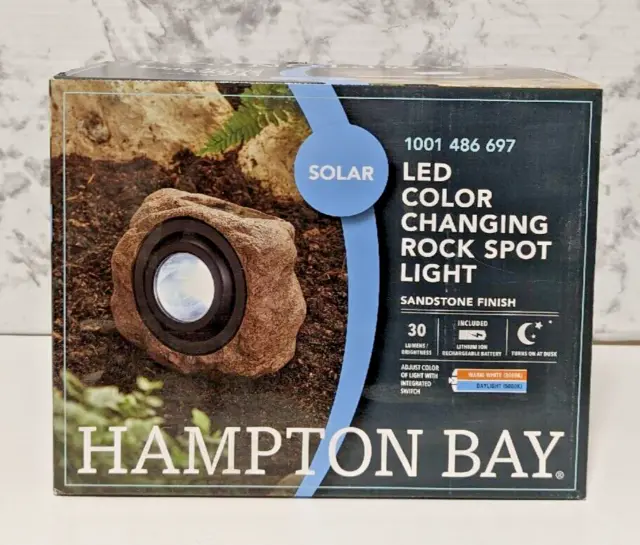 Hampton Bay LED Solar Outdoor Rock Spot Light