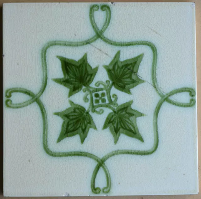 Antique Pilkington's England - Art Nouveau Majolica Tile C1900