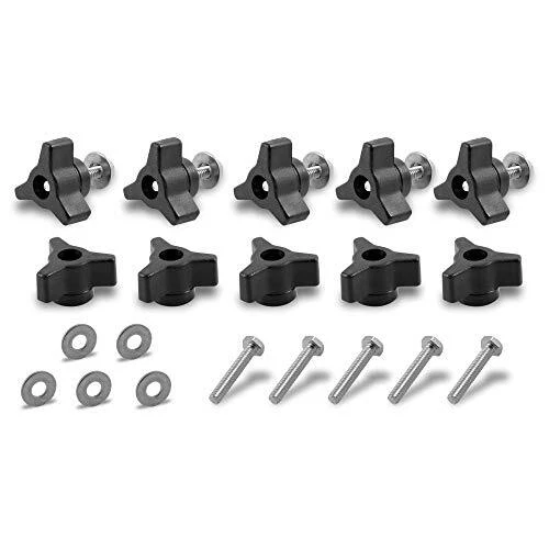 1/4 inch x 20 tpi T-Track/T-Slot Through-Hole Knobs Bolts and Washers for Use...