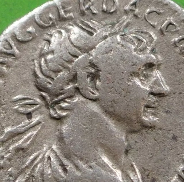 Roman Imperial Silver ar Denarius Coin of Trajan MARS