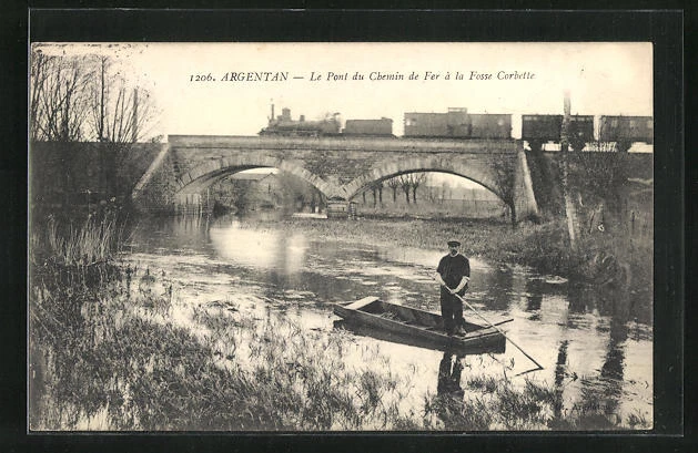 CPA Argentan, Le Pont du Chemin de Fer à la Fosse Corbette