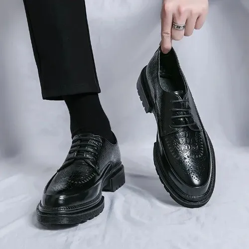 Fashion Mens Breathable Wing Tip Cut Out Oxfords Business Dress Formal Shoes