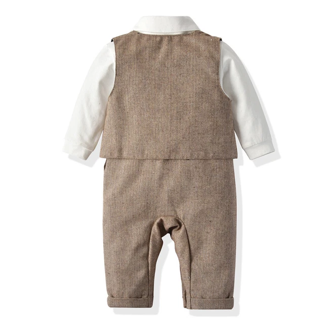 Tuta da allenamento baby ragazzi gentiluomo reggiseno + carro armato + cappello festival outfits 3 pezzi 8