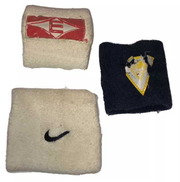 Nike Swoosh, Easton, Etc. Set Of 3 Vintage Wrist Sweatbands