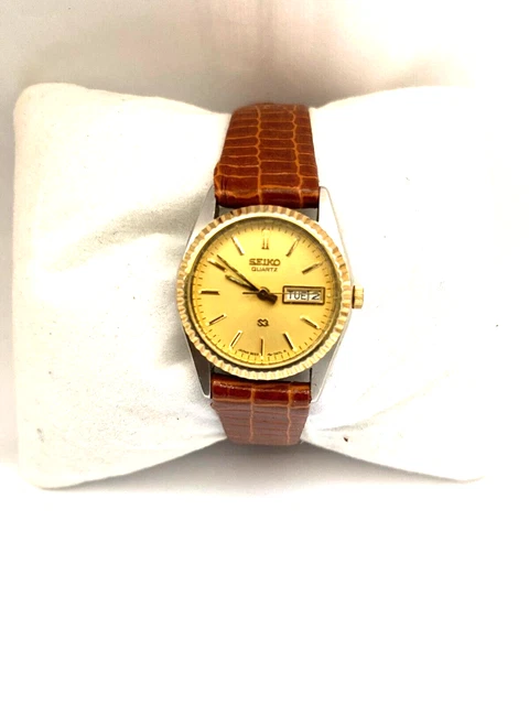 Montre Vintage Seiko Femme - Cadran Champagne, Boîtier Plaqué Or 18mm, Quartz, Modèle 1N00-1B30 Années 80, Élégant & Rétro