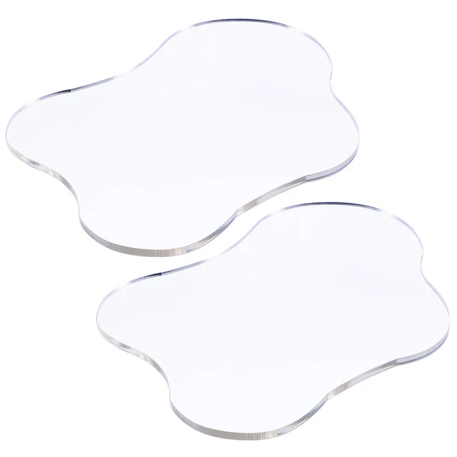 2 piezas posavasos acrílicos irregulares placa decorativa extensor decoración