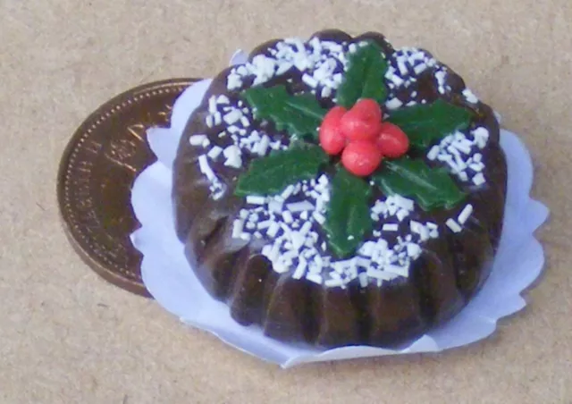 1:12 Maßstab Schokolade Weihnachten Kuchen Tumdee Puppenhaus Miniatur Zubehör
