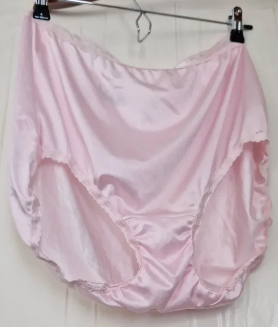 HANES PINK SILKY nylon granny pants briefs big knickers Size Large US 10  £12.99 - PicClick UK