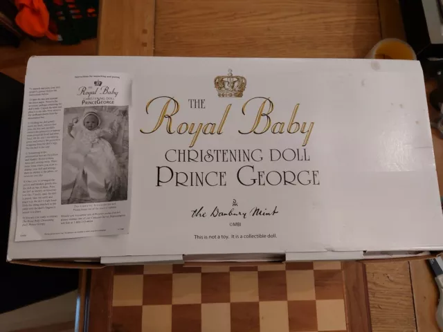 Boxed Circa 2013 The Royal Baby Christening Doll Prince George The Danbury Mint