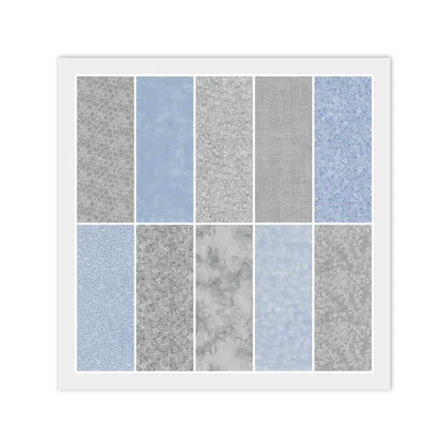 LIGHT BLUE & Gray JELLY ROLL: 20) 2 1/2