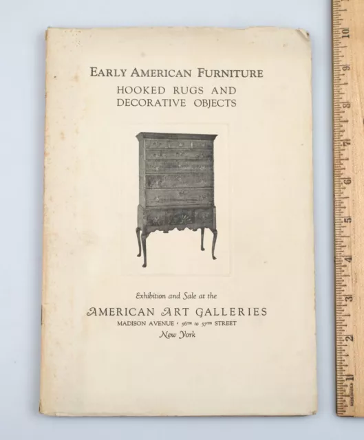 Vintage 1925 American Art Galleries Auction Catalog of Early American Furniture