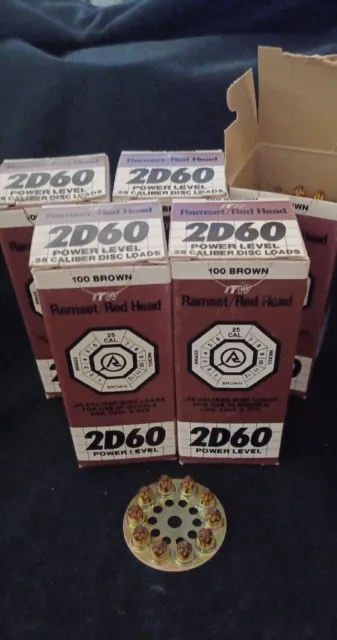 Ramset Red Head 25 Cal. Disc Loads 2D60 100 Brown Per Box (5 Boxes)