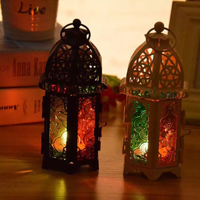 Vintage Hanging Glass Moroccan Style Lantern Tea Light Candle Home Decor AU