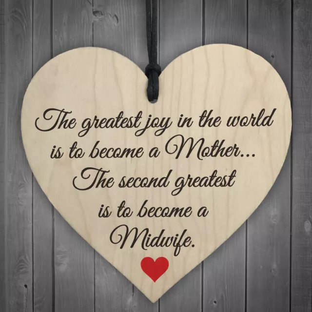 Greatest Joy Mother Midwife Wooden Hanging Heart Nurse Gift Student Plaque Sign