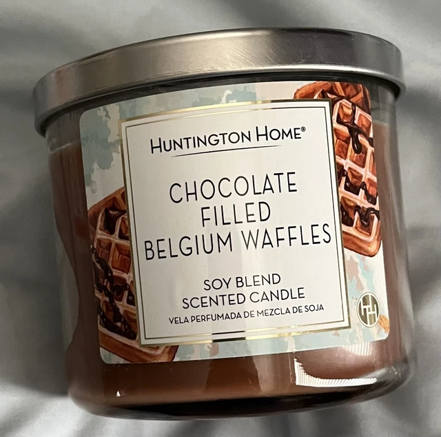 NEW ALDI HUNTINGTON Home Chocolate Filled Belgium Waffles Candle14 Oz