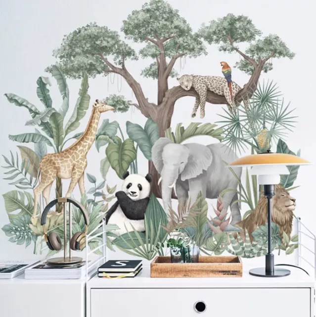 Jungle Animal Lion Wall Stickers Baby Kids Bedroom Nursery Decor Art Mural Decal