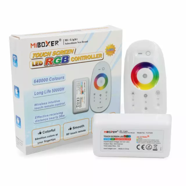 MiBoxer LED Strip RGB Controller 12/24V Premium 2.4GHZ + RF Touch Fernbedinung