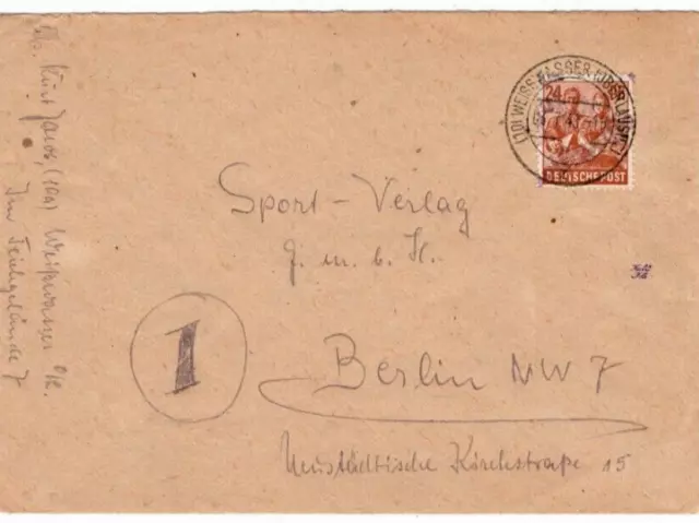 SBZ Brief WEISSWASSER - BERLIN NW 7 mit 174 II; 3 - 7 - 48;gepr. Dr. Böheim, BPP