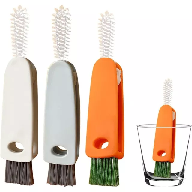 3 in 1 Bottle Gap Cleaner Brush Cup 1-2pcs Crevice Cleaning Brush