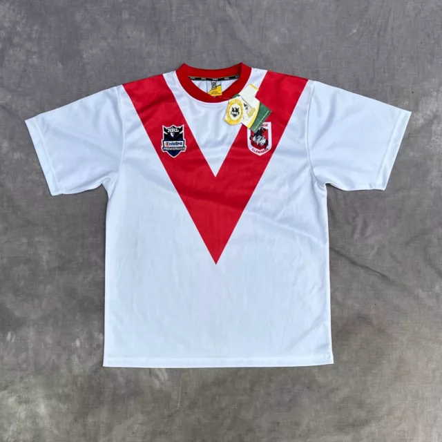 St George Illawarra NRL Jersey Adults Small White Red Rugby League Deadstock Men