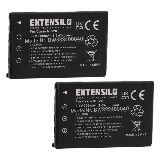 Batterie Remplacement Li-ion 3.7V 650mAh Pour Appareil Photo Casio Exilim - Compatible Nombreux Modèles EX- Série