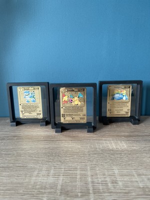 Cartes En Métal FR Gold/Black Pokémon (Dracaufeu/Tortank/Florizarre) Set De Base