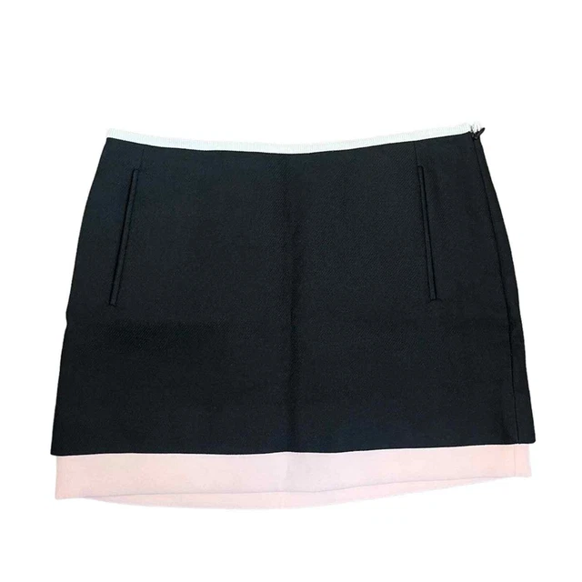 Diane Von Furstenberg Mini Skirt Sz 4 Blk And Pink
