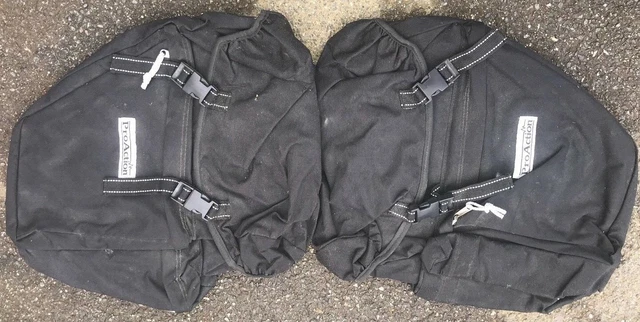 2 X VINTAGE ProAction Black Bike Pannier Carriers Storage Bags £5.19 -  PicClick UK
