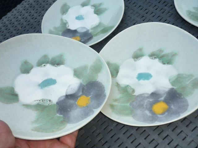 6 Assiettes A Dessert En Faience M.b.f.a  Pornic  " Nympheas "  Ceramique 1960