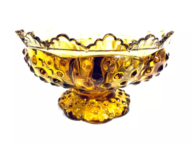 Fenton Colonial Amber (#3872-CA) Hobnail 6" Diameter Candle Bowl Centerpiece