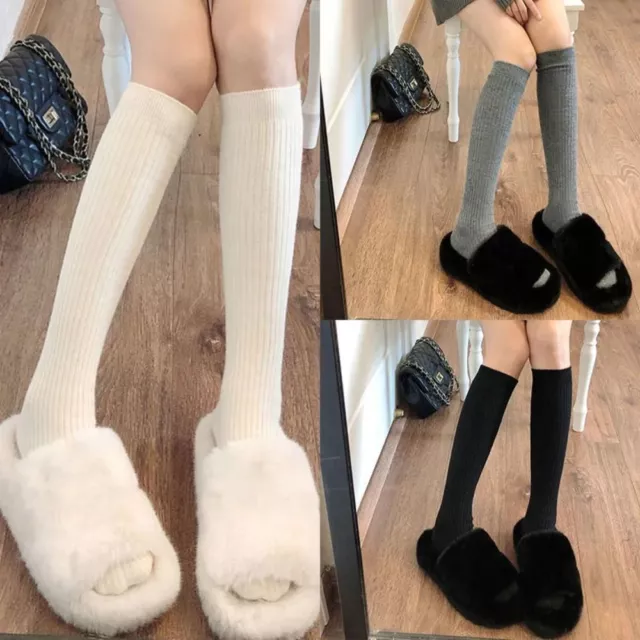 Cotton Women Long Socks Casual Fluffy Long Knee Sock New Knitted Calf Socks