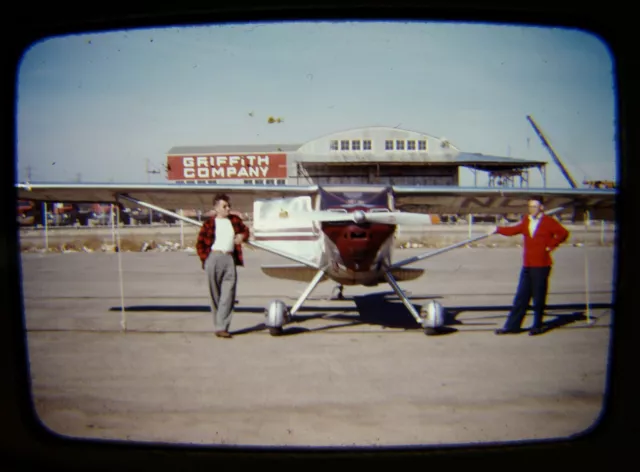 1949 Luscombe 8 at Kern County Airport 35mm Color Slide Photo Bakersfield CA old