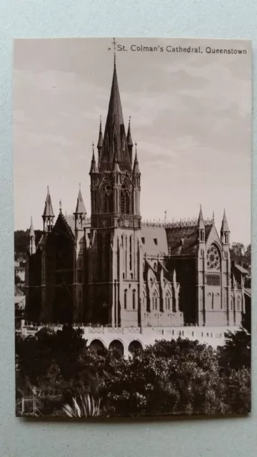 QUEENSTOWN St Colman's Cathedral Vintage Postcard (Towers Cork Ireland)