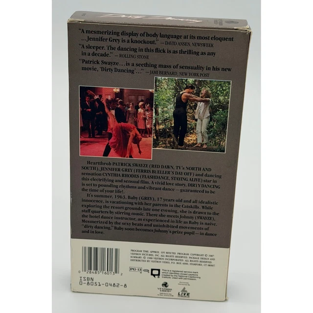 Jenipher DIRTY DANCING VHS 1988 Vestron Patrick Swayze Jennifer Grey £7.10 ...