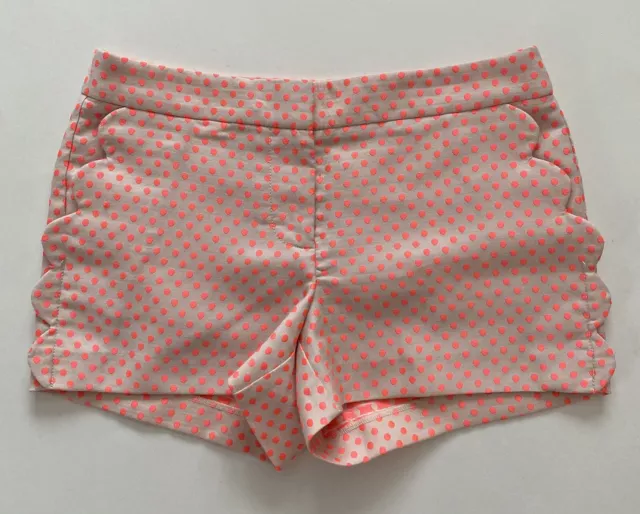 J. Crew Women’s Shorts Hot Pink Polka Scalloped Pockets Size 00