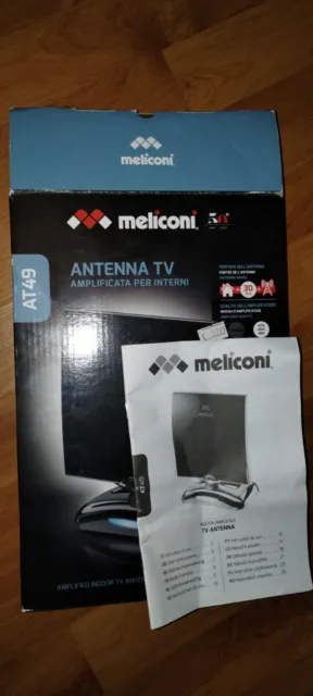 Meliconi AT49 LTE Antenna TV Amplificata per Interni - Nera