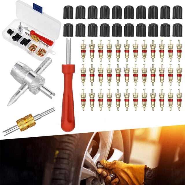 Strumento di riparazione pneumatici per auto con nucleo valvola per pneumatici in rame Strumento di installazione per rimozione nucleo stelo valvola cacciave per pneumatici per auto da bicicletta  34
