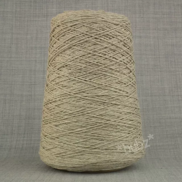 BRITISH 4 PLY SUPER SOFT CASHMERE MERINO WOOL YARN 250g CONE LAMBSWOOL OATMEAL