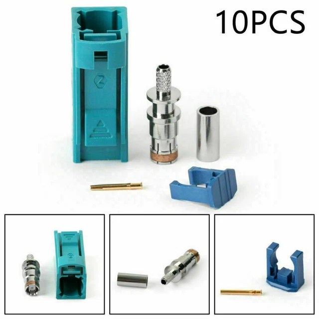 10x Fakra-Z Female Jack Plug Crimp Coaxial Connettore 50Ω per RG316 RG174 Cavo Q
