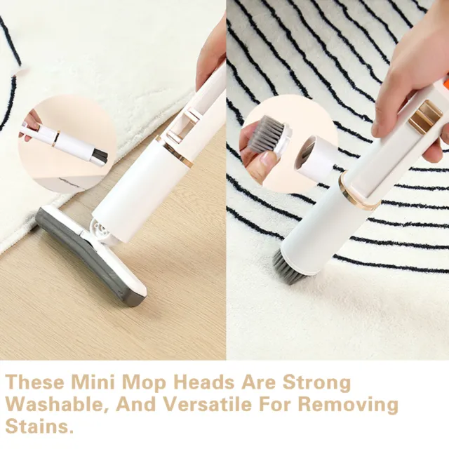 2-in-1 Portable Mini Mop with Brush Compact Size Powerful Water Absorbent