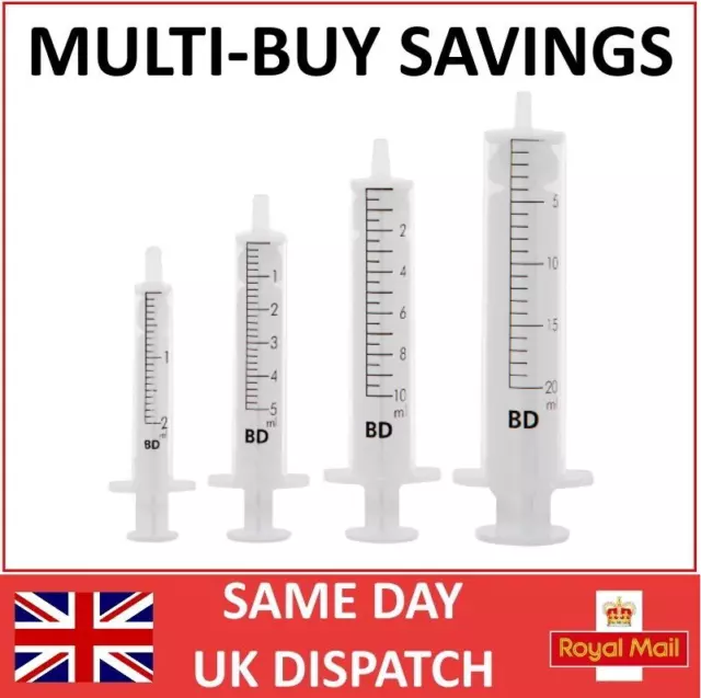 Sterile Syringes 1ml 2ml 5ml 10ml 20ml - Genuine BD DISCARDIT™ II - Best Deals