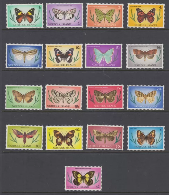 1976/1977 NORFOLK ISLAND Butterflies set of 17 MUH