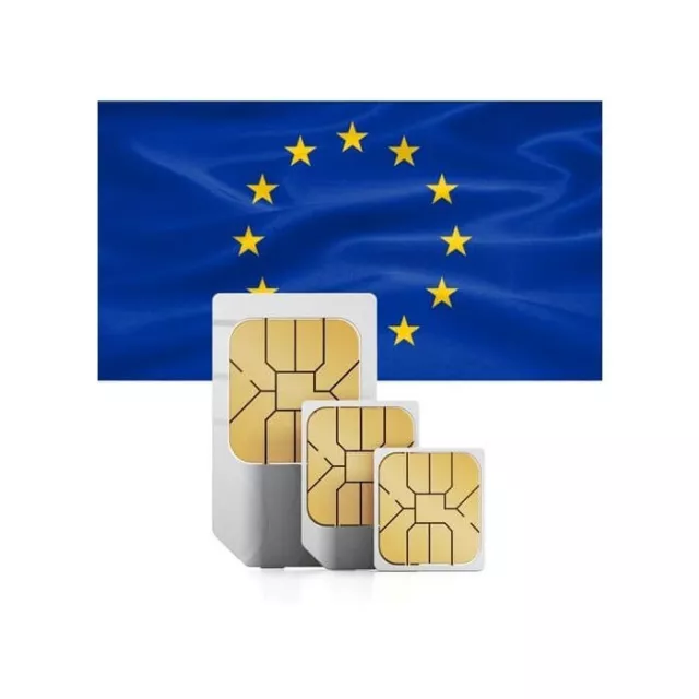 Blanke SIM Karte für die Europäische Union / SMS empfangen in der EU für 1 Monat