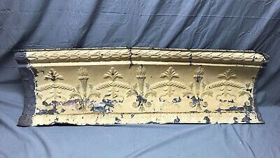 1 Antique One Large Tin Ceiling Border Trim Torch & Swags Vintage Old 1034-22B 2